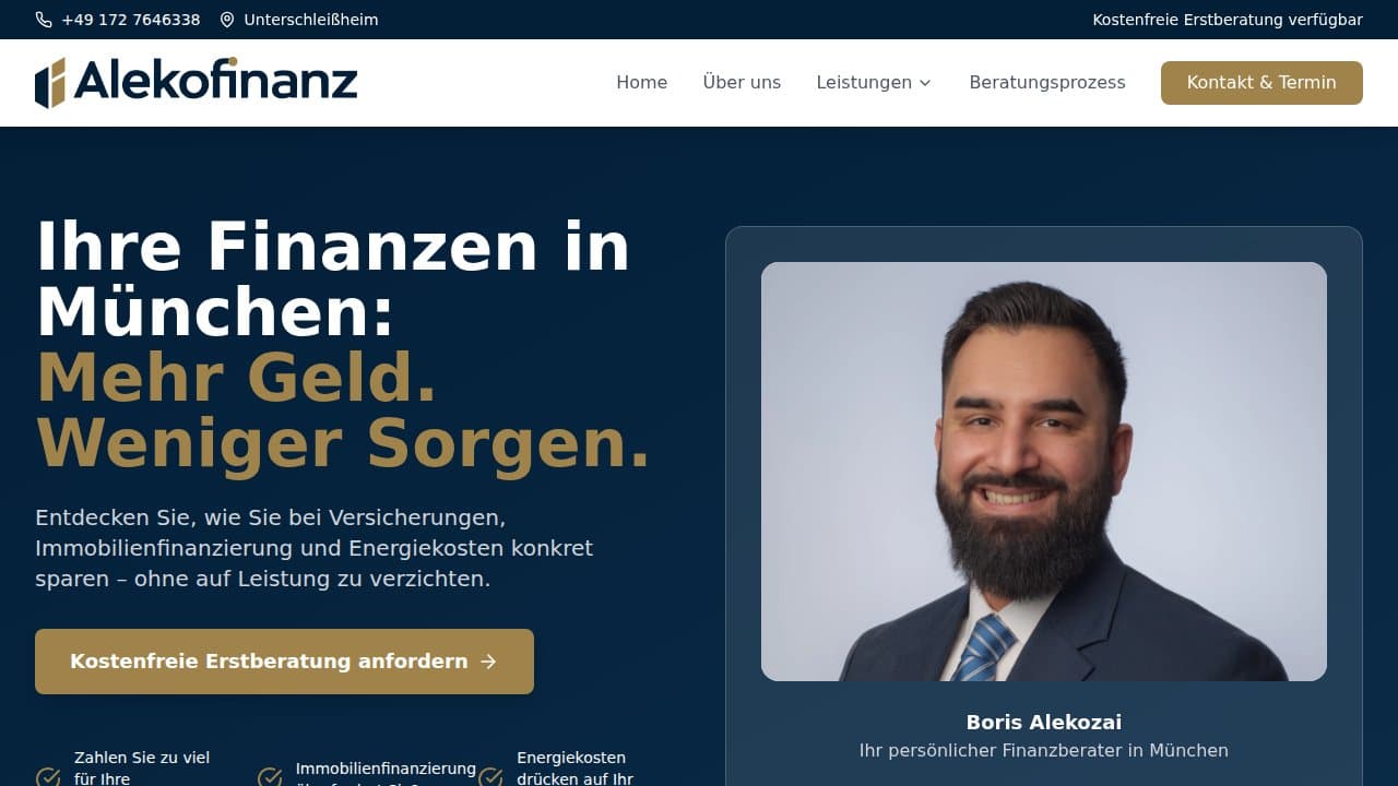 Alekofinanz – Financial Advisor Website