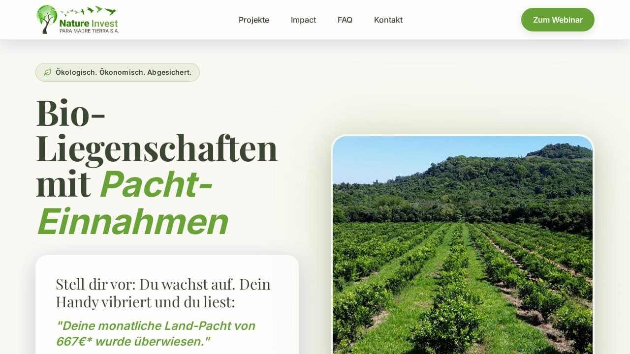 Nature Invest – Corporate Website