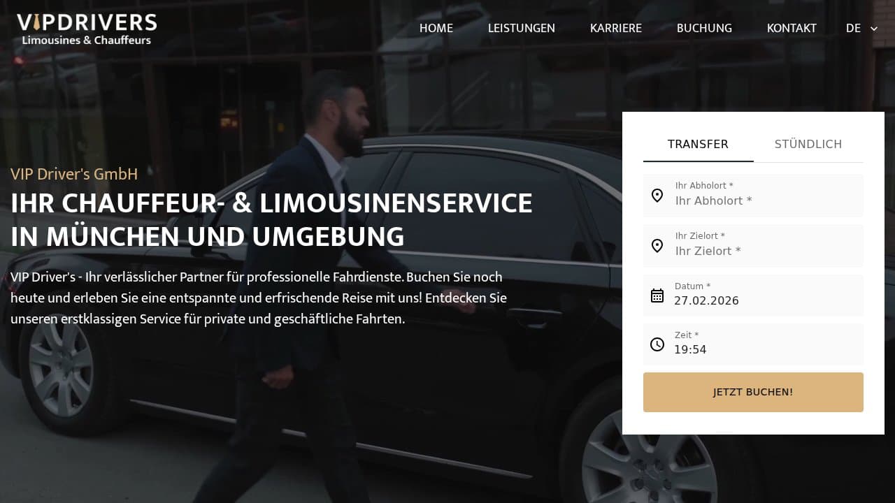 VIP Driver's – Booking Platform